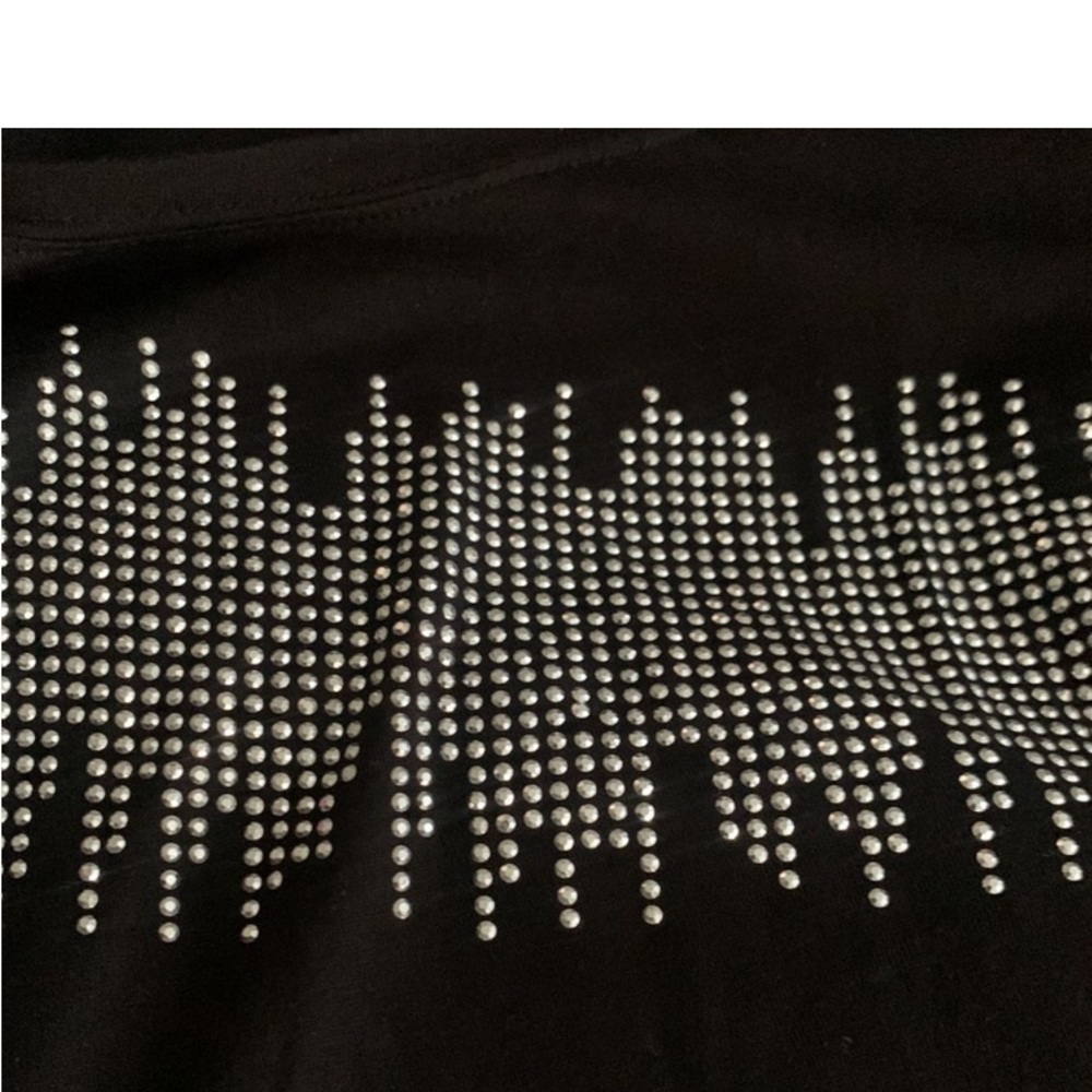 💐Black Asymmetrical Style Tunic Top With Silver Embellishments Made By INC - Picture 3 of 5